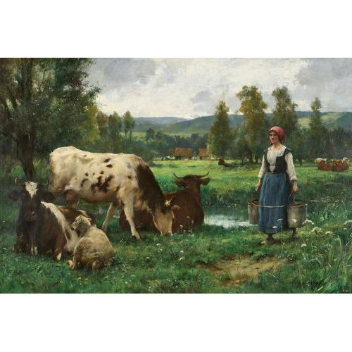 JULIEN DUPR : Laitire avec son troupeau (DOBIASCHOFSKY AUKTIONEN AG)