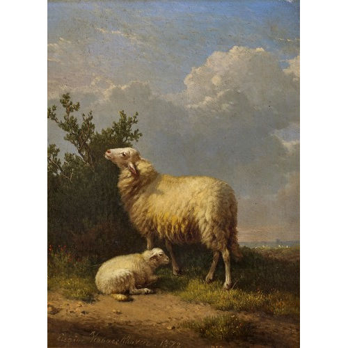 EUG�NE JOSEPH VERBOECKHOVEN : Schaf mit Lamm (DOBIASCHOFSKY AUKTIONEN AG)