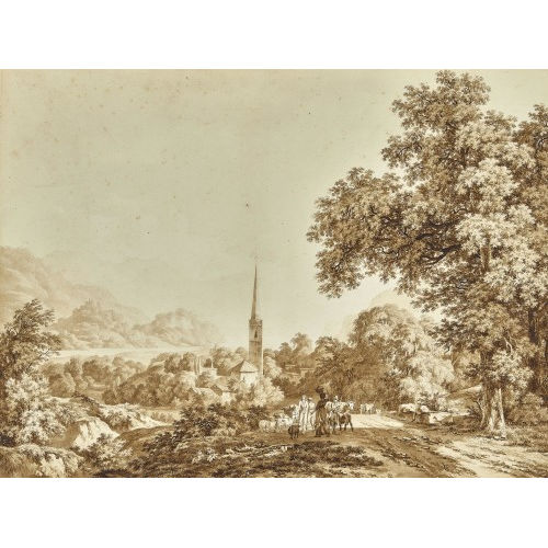 PIERRE-LOUIS DE LA (AUCH LARIVE-GODEFROY RIVE : Paar Landschaften mit b�uerlicher Staffage (DOBIASCHOFSKY AUKTIONEN AG)