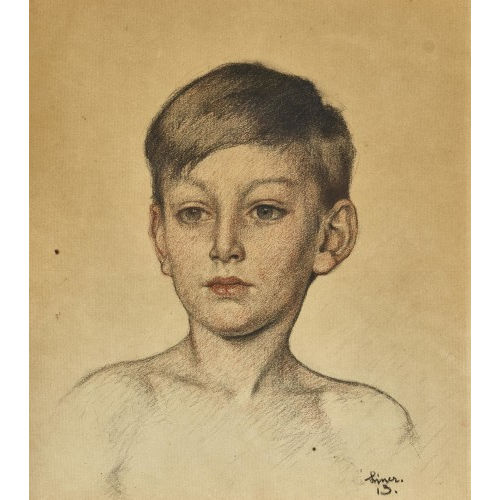 CARL AUGUST LINER : Brustbildnis eines Knaben (DOBIASCHOFSKY AUKTIONEN AG)