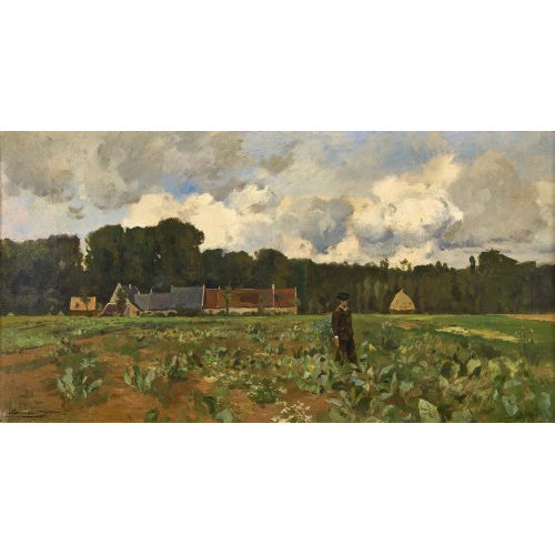 EDMOND CHARLES JOSEPH YON : Feldlandschaft am Waldrand (DOBIASCHOFSKY AUKTIONEN AG)