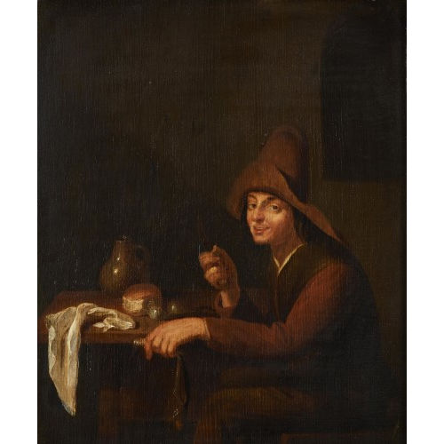 PIETER HERMANSZ. VERELST : Interieur mit jungem Mann bei der Mahlzeit (DOBIASCHOFSKY AUKTIONEN AG)