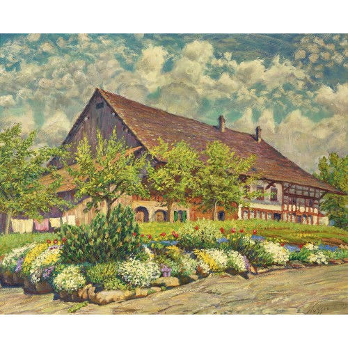 OSCAR NUSSIO : 'Altes Riegelhaus am Greifensee' (DOBIASCHOFSKY AUKTIONEN AG)