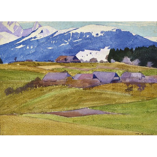 PLINIO COLOMBI : Berglandschaft im Vorfr�hling (DOBIASCHOFSKY AUKTIONEN AG)