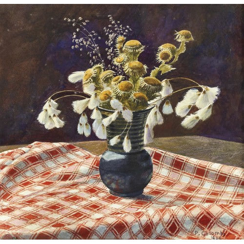 PLINIO COLOMBI : Stillleben mit Feldblumen in Vase (DOBIASCHOFSKY AUKTIONEN AG)