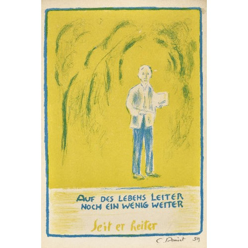 CUNO AMIET : 'Selbstbildnis stehend mit Zeichenblock' (DOBIASCHOFSKY AUKTIONEN AG)