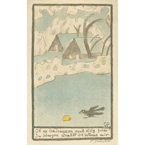 CUNO AMIET : 'Winterlandschaft mit Kr�he' (DOBIASCHOFSKY AUKTIONEN AG)