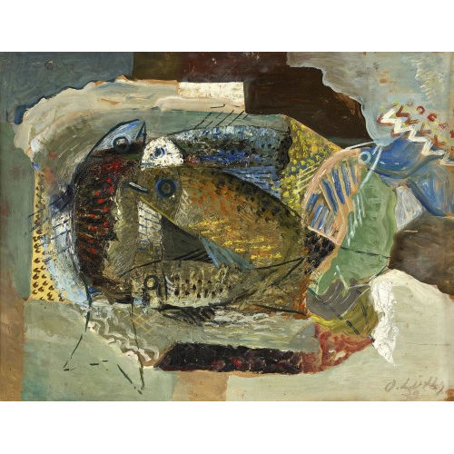 OSCAR WILHELM L�THY : Stillleben mit Fischen (DOBIASCHOFSKY AUKTIONEN AG)