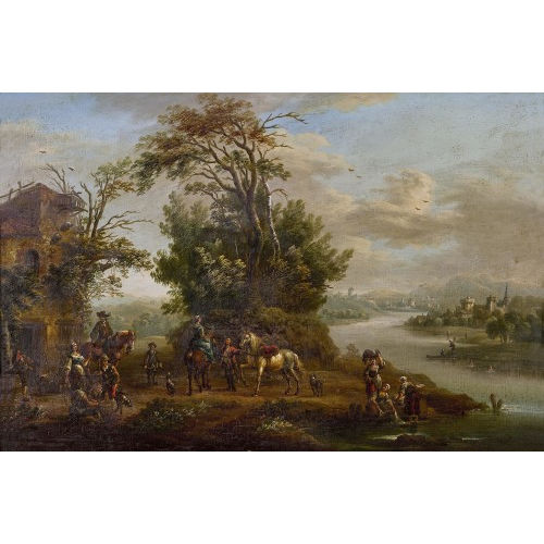 CHRISTIAN GEORG I SCH�TZ : Rheinlandschaft mit Staffage (DOBIASCHOFSKY AUKTIONEN AG)