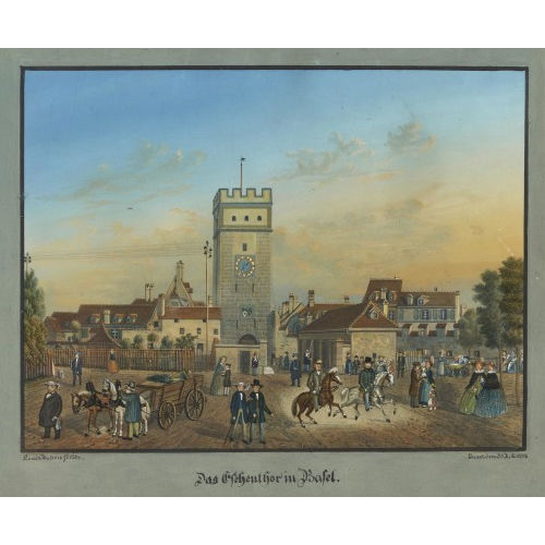 LOUIS DUBOIS : 'Das Aeschenthor in Basel' (DOBIASCHOFSKY AUKTIONEN AG)