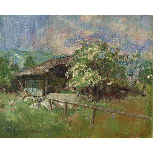 MARGUERITE FREY-SURBEK : Fr�hlingslandschaft mit Bauernhof (DOBIASCHOFSKY AUKTIONEN AG)