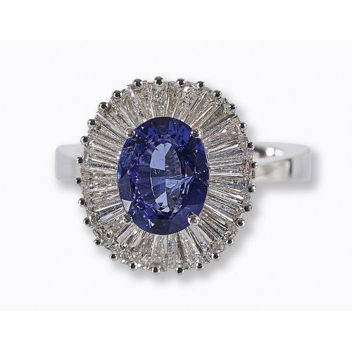 TANSANIT-BRILLANT-RING : (DOBIASCHOFSKY AUKTIONEN AG)