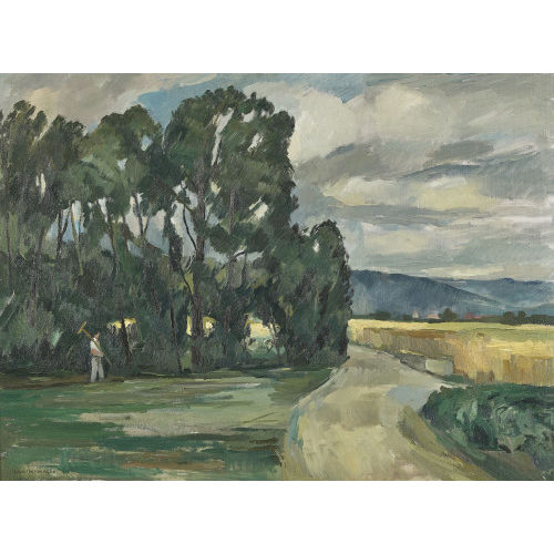 ANDR� FR�D�RIC VON WURSTEMBERGER : Feldlandschaft mit B�umen und Bauer (DOBIASCHOFSKY AUKTIONEN AG)
