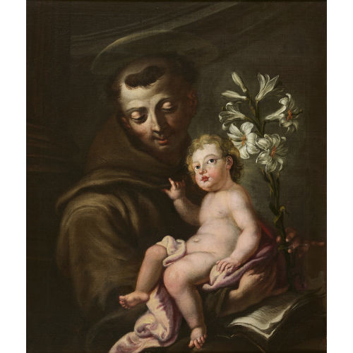 17./18. JH. ITALIEN : Der Heilige Antonius von Padua mit Jesuskind (DOBIASCHOFSKY AUKTIONEN AG)