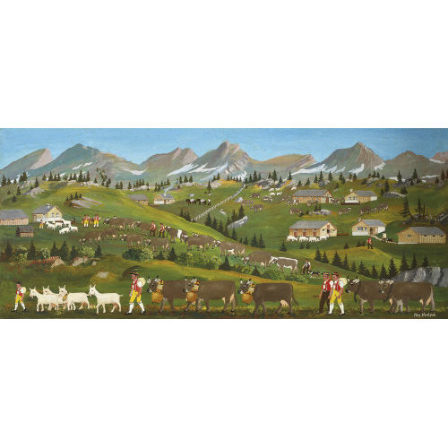 CHRISTIAN VETSCH : Appenzeller Landschaft mit Alpaufzug (DOBIASCHOFSKY AUKTIONEN AG)