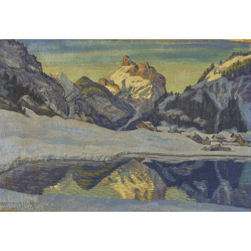 WALDEMAR THEOPHIL FINK : 'Wintermorgen bei Kandersteg' (DOBIASCHOFSKY AUKTIONEN AG)