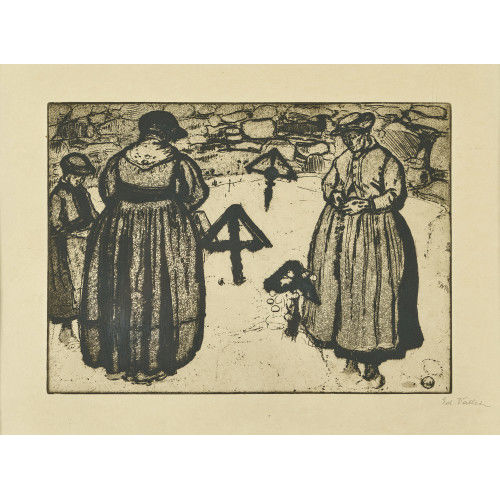 �DOUARD VALLET : 'Femmes au cimeti�re' (DOBIASCHOFSKY AUKTIONEN AG)