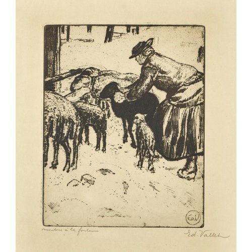 �DOUARD VALLET : 'Mouton � la fontaine' (DOBIASCHOFSKY AUKTIONEN AG)