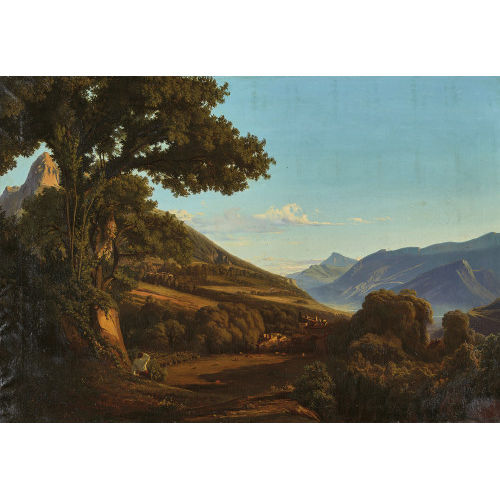 19. JH. FRANKREICH : Idyllische Berglandschaft (DOBIASCHOFSKY AUKTIONEN AG)