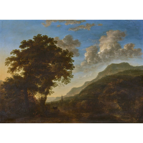 ALEXANDER KEIRINCX : Idyllische Landschaft mit Rastenden bei einer Stadt (DOBIASCHOFSKY AUKTIONEN AG)