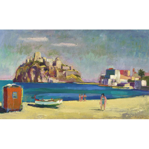 PAUL JAKOB) PAOLO (EIGTL. M�LLER : Blick auf Castello Aragonese (Ischia) (DOBIASCHOFSKY AUKTIONEN AG)