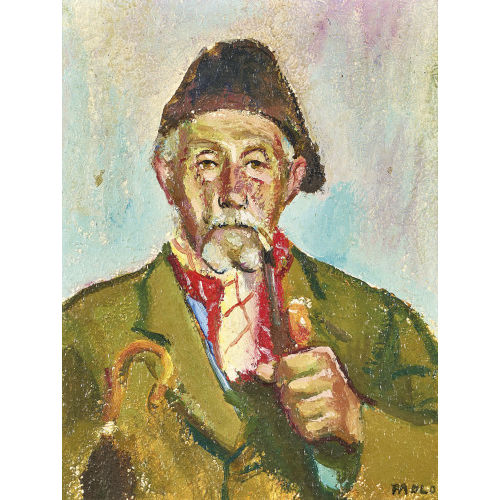 PAUL JAKOB) PAOLO (EIGTL. M�LLER : Portr�t eines alten, Pfeife rauchenden Herrn im Anzug (DOBIASCHOFSKY AUKTIONEN AG)