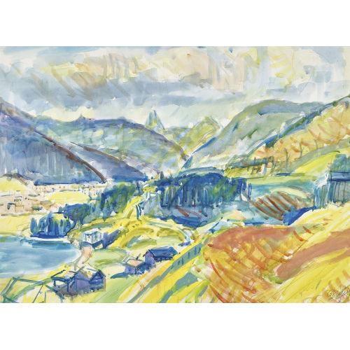 GEORG PETER LUCK : 'Davos mit Tinzenhorn' (DOBIASCHOFSKY AUKTIONEN AG)