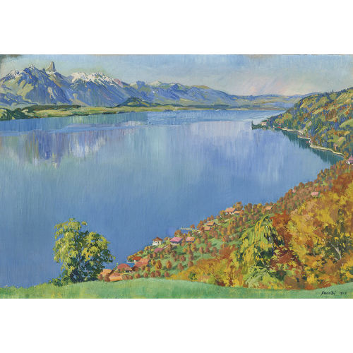 MARCUS JACOBI : Thunersee mit Stockhorn (DOBIASCHOFSKY AUKTIONEN AG)
