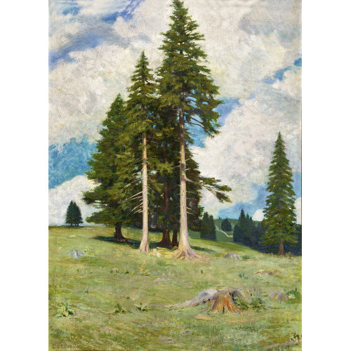 CHARLES L'EPLATTENIER : Le printemps dans Jura (DOBIASCHOFSKY AUKTIONEN AG)