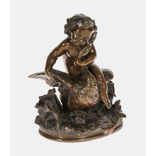 AUGUSTE LOUIS MOREAU : Enfant au cygne (DOBIASCHOFSKY AUKTIONEN AG)