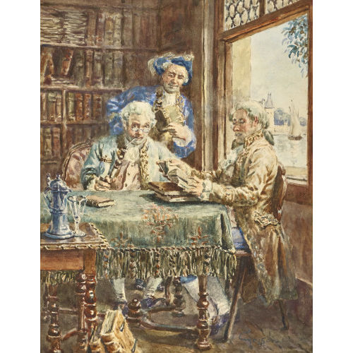 FRAN�OIS ADOLPHE GRISON : Kollegium in der Hausbibliothek (DOBIASCHOFSKY AUKTIONEN AG)