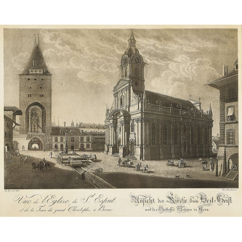 GABRIEL LUDWIG (GEN. LORY P�RE) LORY : 'Vue de l'Eglise du St. Esprit et de la Tour du grand Christophe, � Berne/Ansicht der Kirche zum Heil: Geist und des Christoffel Thurms in Bern' (DOBIASCHOFSKY AUKTIONEN AG)