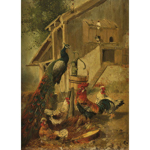 MAX I H�NGER : Pfau im H�hnerhof (DOBIASCHOFSKY AUKTIONEN AG)