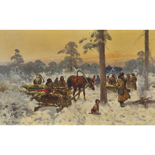 JAN GWALBERT OLSZEWSKI : 'Polowanie' (Die Jagd) (DOBIASCHOFSKY AUKTIONEN AG)
