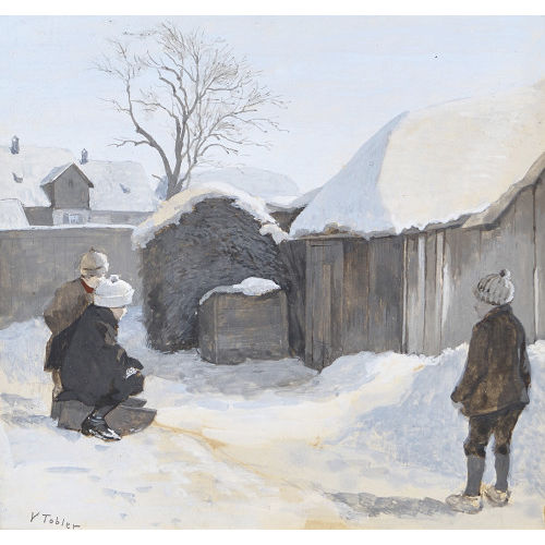 VICTOR TOBLER : Kinder im Schnee (DOBIASCHOFSKY AUKTIONEN AG)