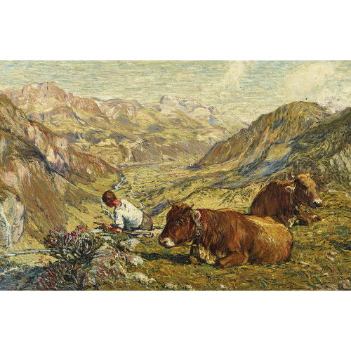 ALEXANDER LEO SOLDENHOFF : 'Aussicht von der Baumgartenalp nach Lintthal' (DOBIASCHOFSKY AUKTIONEN AG)