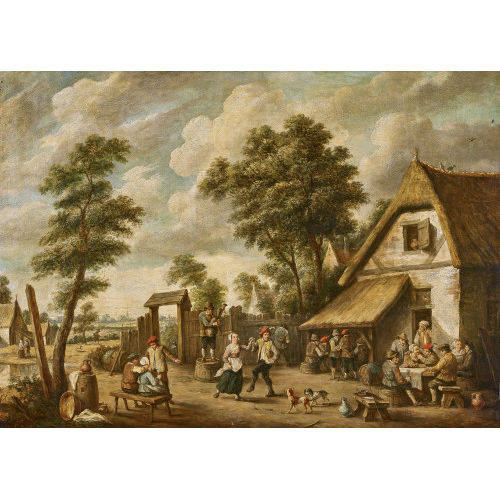 DAVID II TENIERS : Tanzpaar vor der Schenke (DOBIASCHOFSKY AUKTIONEN AG)
