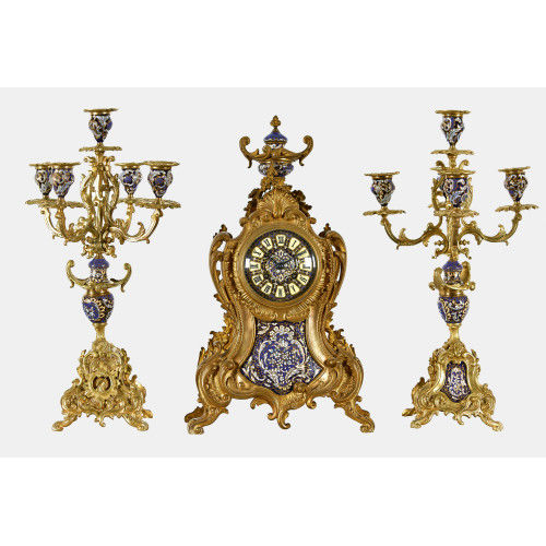 KAMINGARNITUR : Stil Louis XV, Frankreich, um 1880-1900 (DOBIASCHOFSKY AUKTIONEN AG)