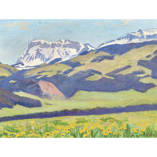 ROBERT KIENER : Berglandschaft mit bl�hender Wiese (DOBIASCHOFSKY AUKTIONEN AG)