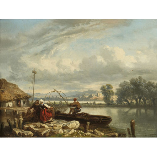 JEAN CHARLES JOSEPH R�MOND : Flusspartie mit Fischersleuten (DOBIASCHOFSKY AUKTIONEN AG)