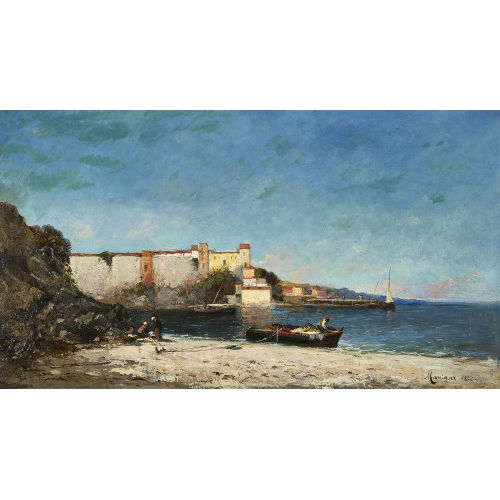 FR�D�RIC MARIUS MANIQUET : Idyllische Hafenpartie an der s�dfranz�sischen K�ste (DOBIASCHOFSKY AUKTIONEN AG)