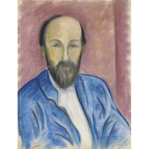 TH�OPHILE-ALEXANDRE STEINLEN : Portr�t eines b�rtigen Herrn im blauen Jacket (DOBIASCHOFSKY AUKTIONEN AG)