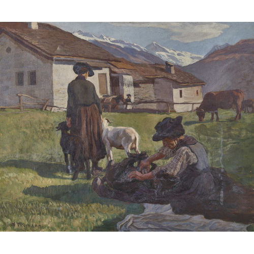 GUSTAV ADOLF THOMANN : 'Walliser Schafschur' (DOBIASCHOFSKY AUKTIONEN AG)