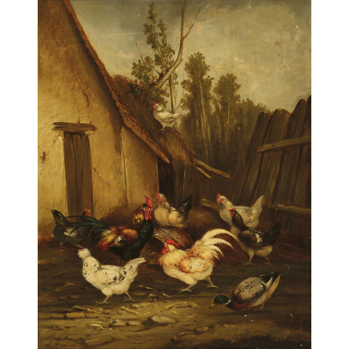 CLAUDE GUILLEMINET : H�hnerhof (DOBIASCHOFSKY AUKTIONEN AG)