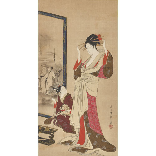 EISHI (CHOBUNSAI) HOSODA : Zwei Kurtisanen (Oiran) (DOBIASCHOFSKY AUKTIONEN AG)
