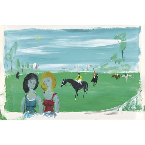 ROGER BOHNENBLUST : Jeunes femmes aux courses de chevaux (DOBIASCHOFSKY AUKTIONEN AG)