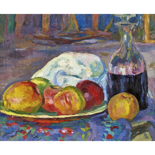 GIOVANNI GIACOMETTI : 'Stilleben mit pfeln und Weinflasche' (DOBIASCHOFSKY AUKTIONEN AG)