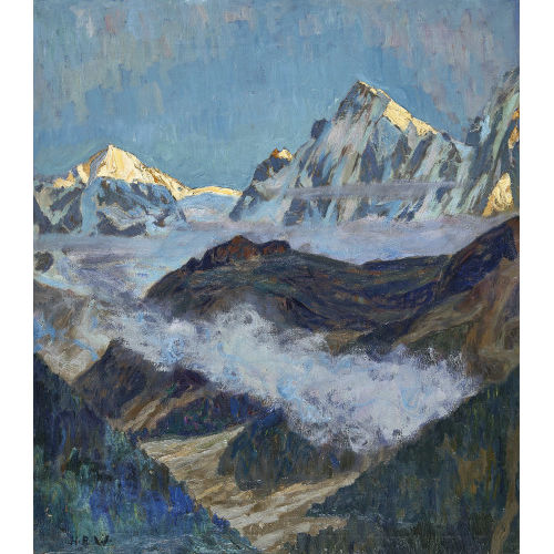 HANS BEAT WIELAND : 'Abendstimmung bei Arosa' (DOBIASCHOFSKY AUKTIONEN AG)