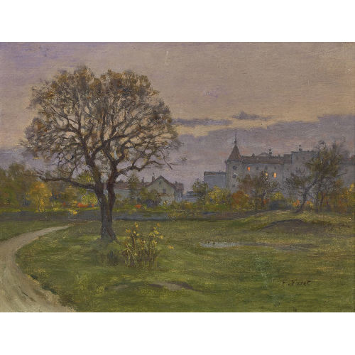 FRAN�OIS FURET : Abendliche Landschaft am Stadtrand (DOBIASCHOFSKY AUKTIONEN AG)