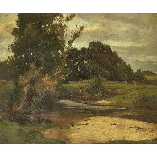 OTTO FR�LICHER : Baumbestandene Landschaft mit Bachlauf (DOBIASCHOFSKY AUKTIONEN AG)